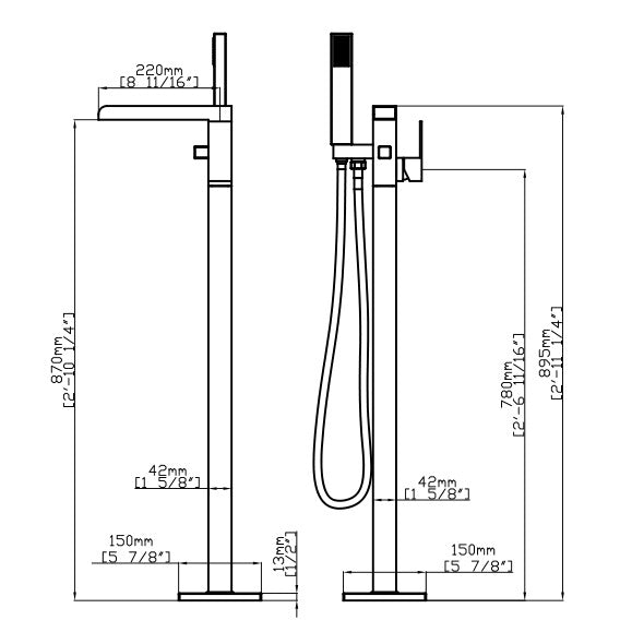 DAKOTA Dakota Plumbing Products DSF-00BTF05GD-DIS Tub Filler Gold
