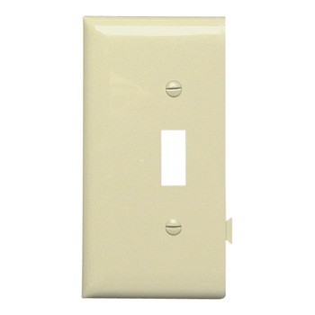 Pass & Seymour PJSE1I 1-Toggle Switch Ivory Smooth Nylon Semi-Jumbo End Sectional Wallplate