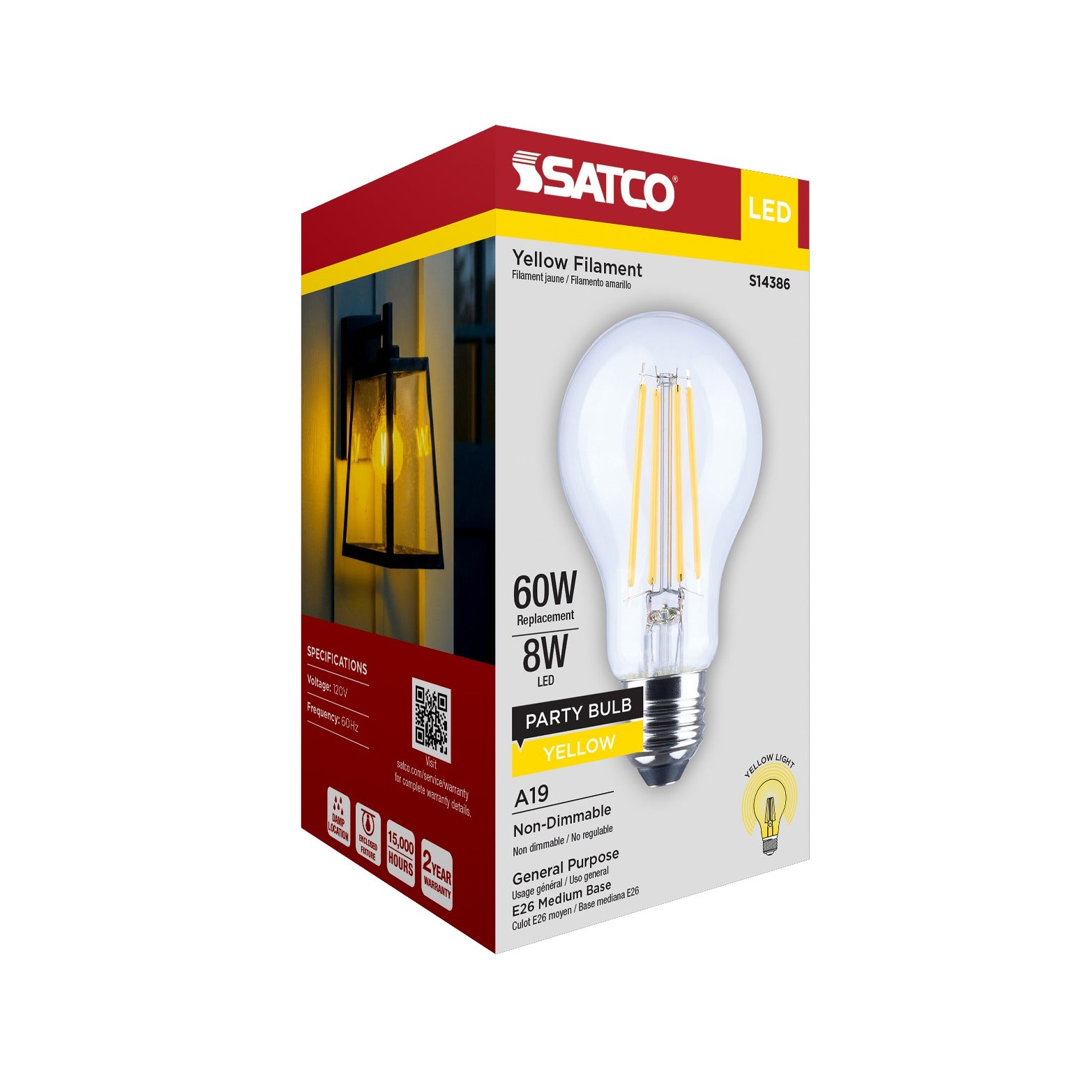 SATCO Satco S14386 A19 LED 8W (1-Pack)