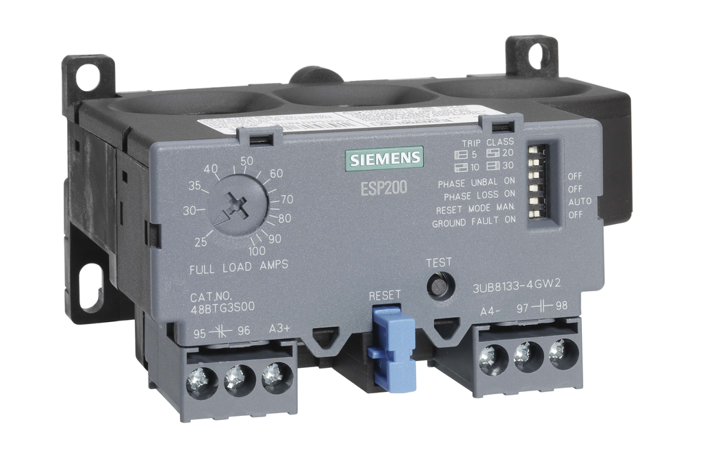 Siemens 3UB88334GW2 Overload Relay 25-100Amp Siemens Industrial Controls