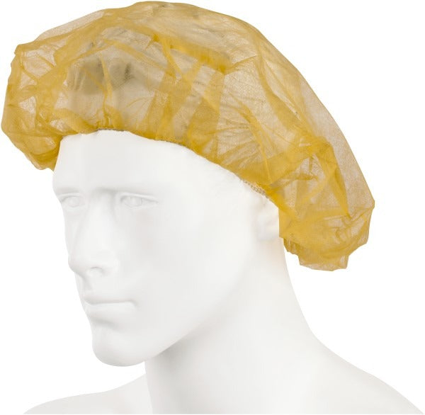 PRO-SAFE Pro-safe KM-110NWI-10-21-YELLOW Bouffant Cap 21 in 100pk