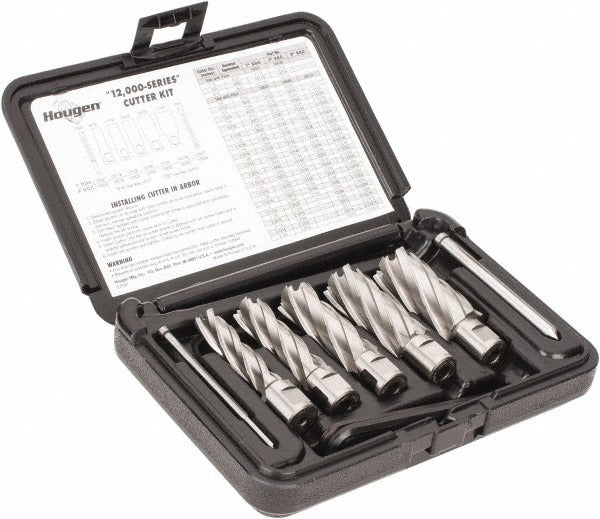 HOUGEN Hougen 12002 Hss Annular Cutter Set 9/16-1-1/16 in 8 Pc