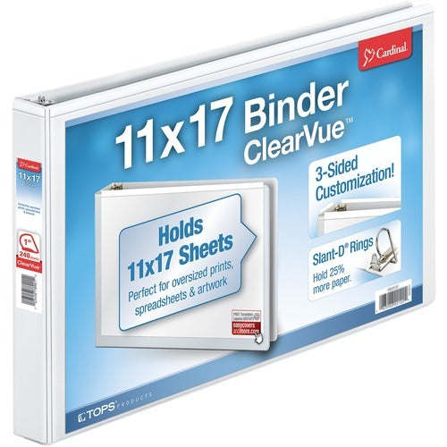 CARDINAL Cardinal CRD22112CB Clearvue D-ring Binder 11x17 1in