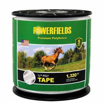 POWERFIELDS Powerfields EW5-1320 Poly Tape 0.5in X 1320ft White 5 Conductor