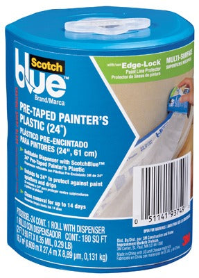 3M 3M PTD2093EL-24-S Pre-taped Painters Plastic Dispenser 24x90