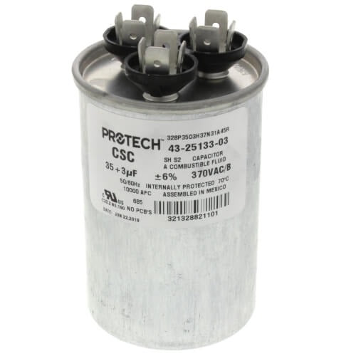RHEEM RHEEM 43-26261-09 Round Dual Run Capacitor