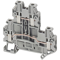 Schneider Electric NSYTRV24D Square D 2 mm 4-Point Gray 26 to 12 AWG Solid/Stranded Copper Screw Terminal Block