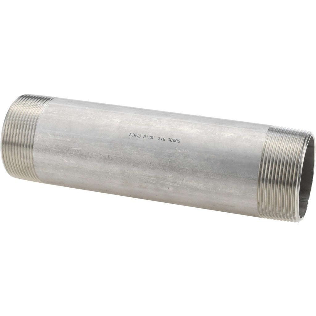 VALUE COLLECTION Value Collection 6BN2X8 Stainless Steel Pipe Nipple Sch 40