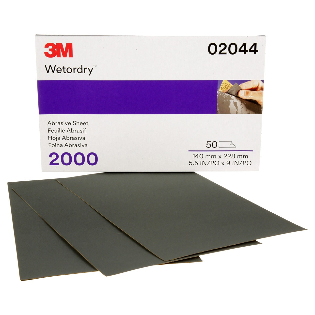 3M 3M 7000028328 Wetordry Abrasive Sheet 2000 Grit (5.5 x 9 in / 50 Sheets) 3MA051131-02044