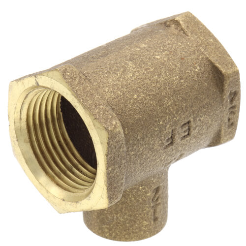 Everflow FFCT3434-NL 3/4 X 3/4 X 1/2 FxFxC Cast Brass Tee (Lead Free)