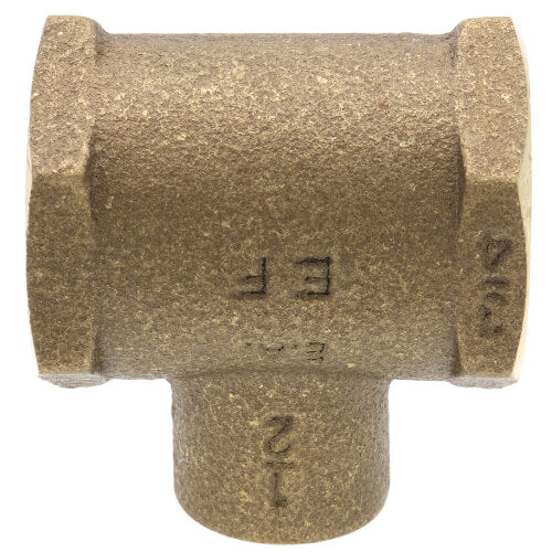 Everflow FFCT3434-NL 3/4 X 3/4 X 1/2 FxFxC Cast Brass Tee (Lead Free)