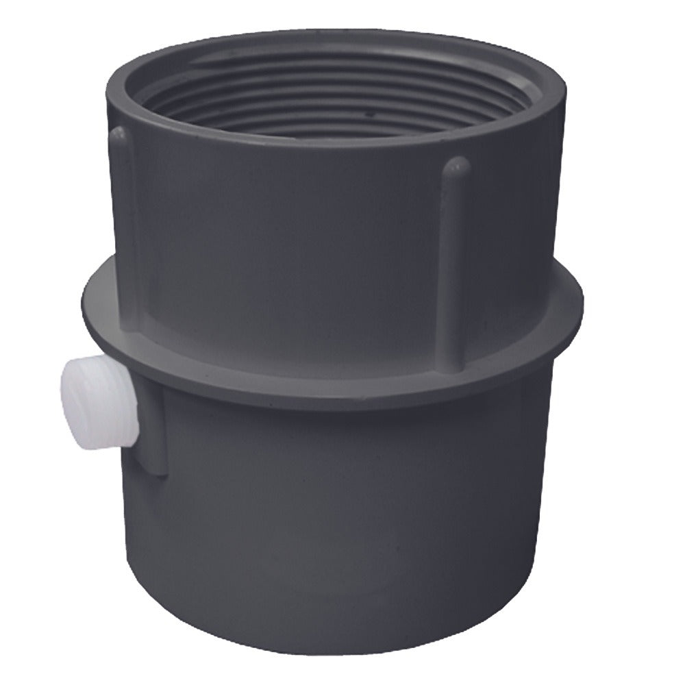 JONES STEPHENS JONES STEPHENS CORP D52450 3X4 PVC PIPE FIT BASE W/3 THD & 1/2 PRIMER TAP M/C GRAY