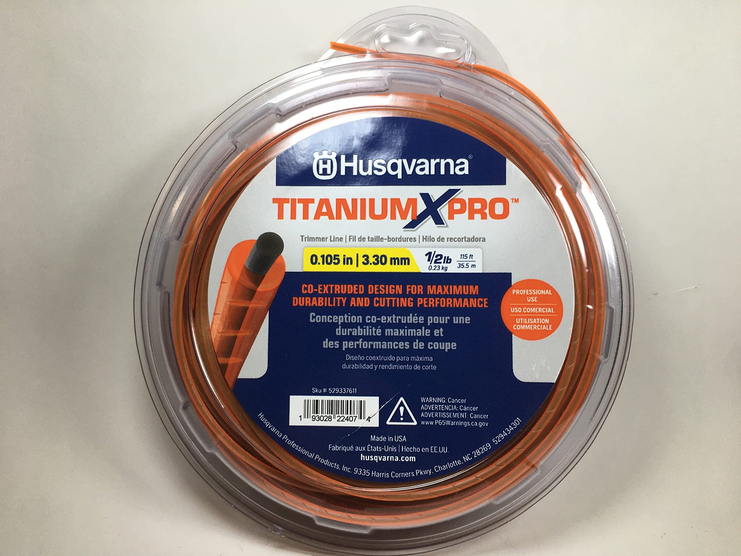 HUSQVARNA Husqvarna 529337611 Round Trimmer Line 0.105 Inch 115 Foot Spool