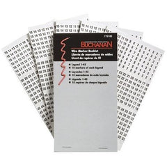 BUCHANAN 775103 Pre-Printed Wire Marker Booklet, 1-1/2 in L x 1/4 in W