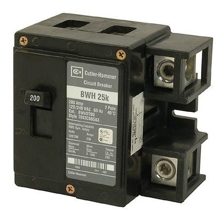 Eaton BW2200 Type BW Plug-On Main Circuit Breaker, 120/240 VAC, 200 Amp, 10 kAIC, 2-Pole