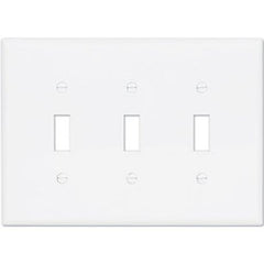 EATON 2041W-BOX Eaton Wiring Devices 2041W-BOX Mid-Sized Toggle Switch Wallplate 3 Gangs 4.87 in H x 6.75 in W