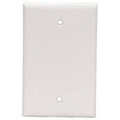 EATON PJ13W Mid-Size Blank Wallplate, 1 Gang, Box Mounted, Polycarbonate, White