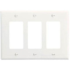 EATON PJ263W MID-SIZE WALLPLATES 3-GANG POLYCARBONATE WHITE