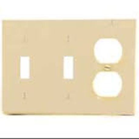 EATON PJ28V Eaton Wiring Devices PJ28V Mid-Sized Combination Wallplate, 3 Gangs, 4.87 in H x 6.75 in W