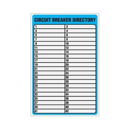 Siemens ECCP1 Circuit Directory Card 42-Circuit