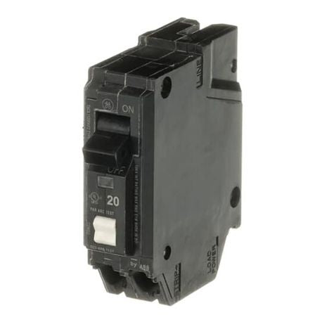 GE THQL1120PAF2 THQL Molded Case Circuit Breaker 120/240V 20 Amp 10kAIC Interrupt 1 Pole Plug-On Neutral Connection