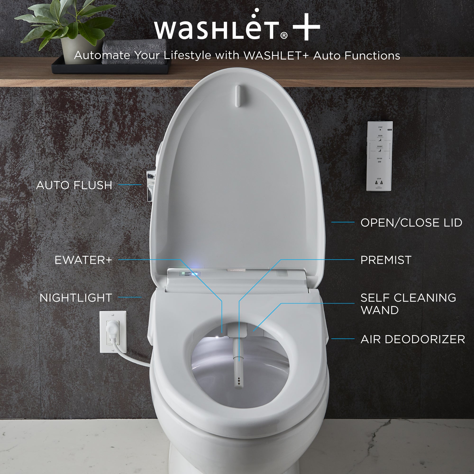 Toto MW6423056CEFGA#01 Washlet+ Nexus One-Piece Elongated 1.28 Gpf Toilet With Auto Flush S550E Contemporary Bidet Seat