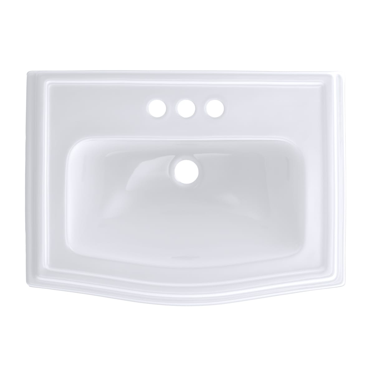 Toto LT781.4#01 TOTO® Clayton® Rectangular Self-Rimming Drop-In Bathroom Sink for 4 Center Faucets Cotton White