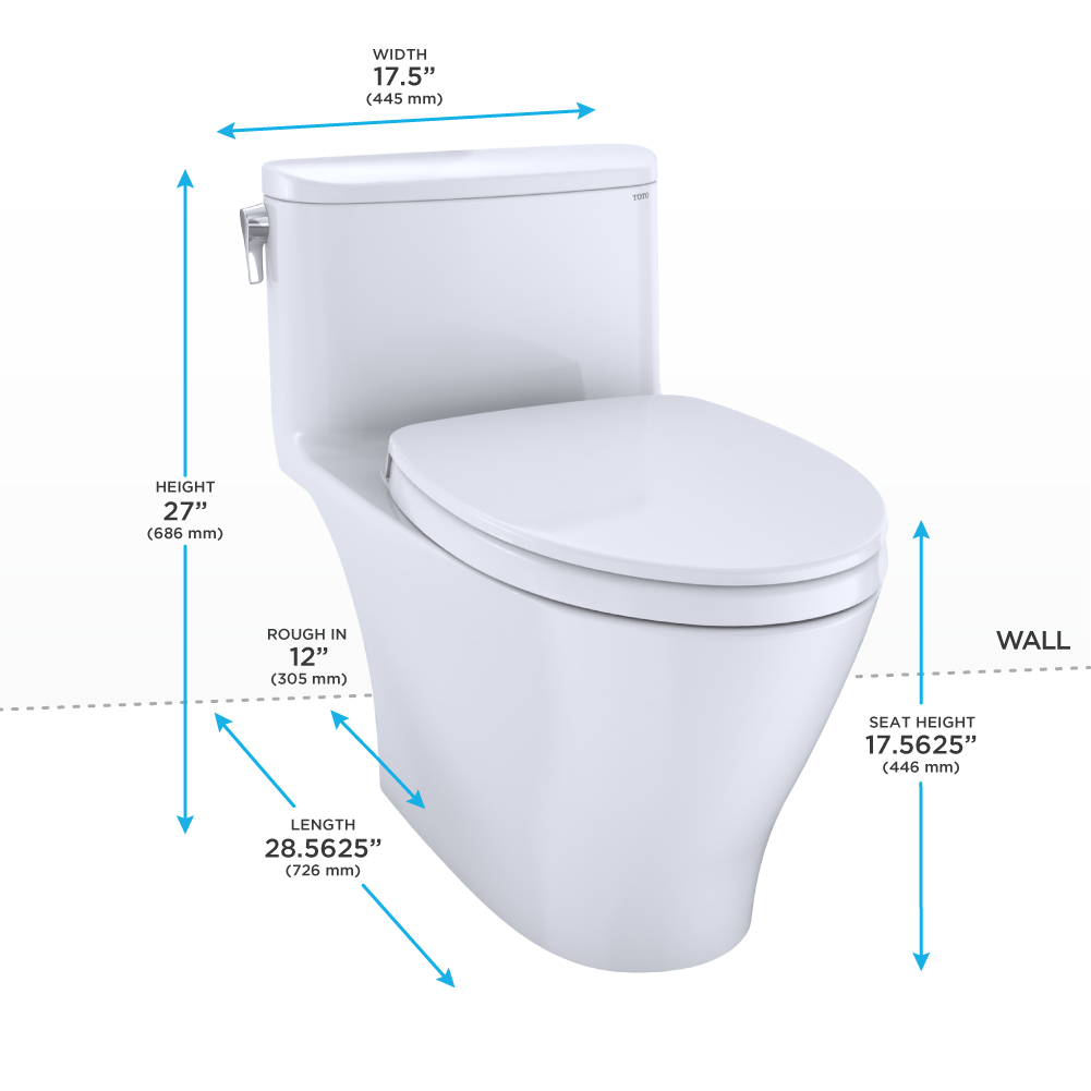 Toto MS642124CUF#51 Nexus 1G One-Piece Elongated 1.0 GPF Universal Height Toilet Ebony