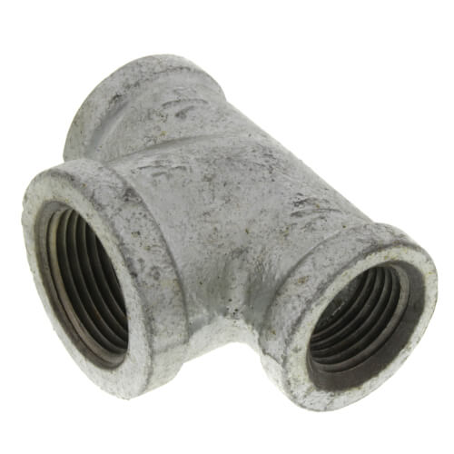 Everflow GMBT0120 | 1/2 x 1/2 x 3/4 Galvanized Bullhead Tee | GMBT0120