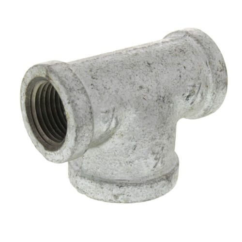 Everflow GMBT0120 | 1/2 x 1/2 x 3/4 Galvanized Bullhead Tee | GMBT0120