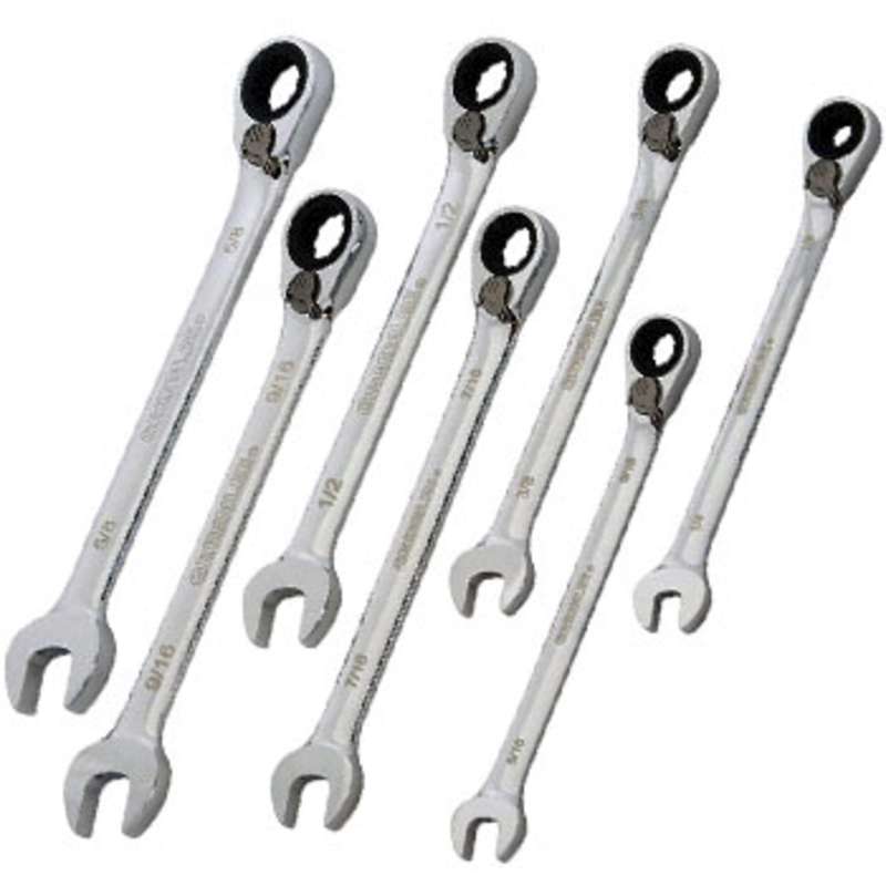 Greenlee 0354-01 Combination Ratcheting Wrench Set 7 Piece