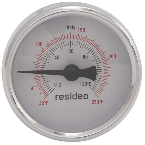 Resideo GT161 1/2 NPT Connection Thermometer w/ 2 Dial Size