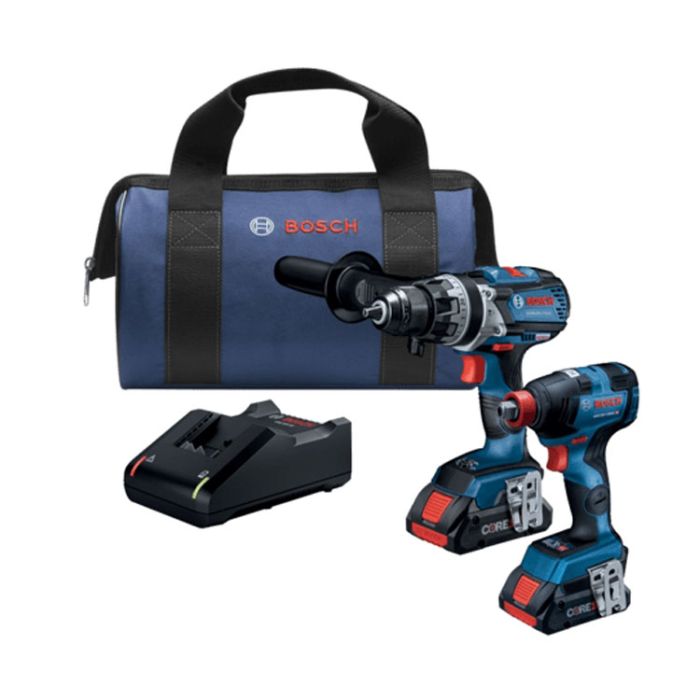 Bosch GXL18V224B25 18V 2-Tool Combo Kit with 1/2 Two-In-One Bit Socket Impact Driver and 1/2 Hammer Drill