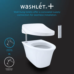 Toto CWT4263056CMFGA#MS Washlet+ AP Wall-Hung Elongated Toilet With S550E Bidet Seat And Duofit In-Wall Dual-Flush Tank System