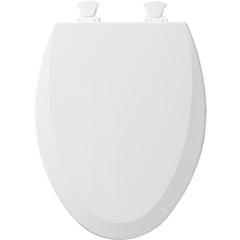 Bemis 1500EC-000 Elongated Enameled Wood Toilet Seat with Easy Clean Hinge in White