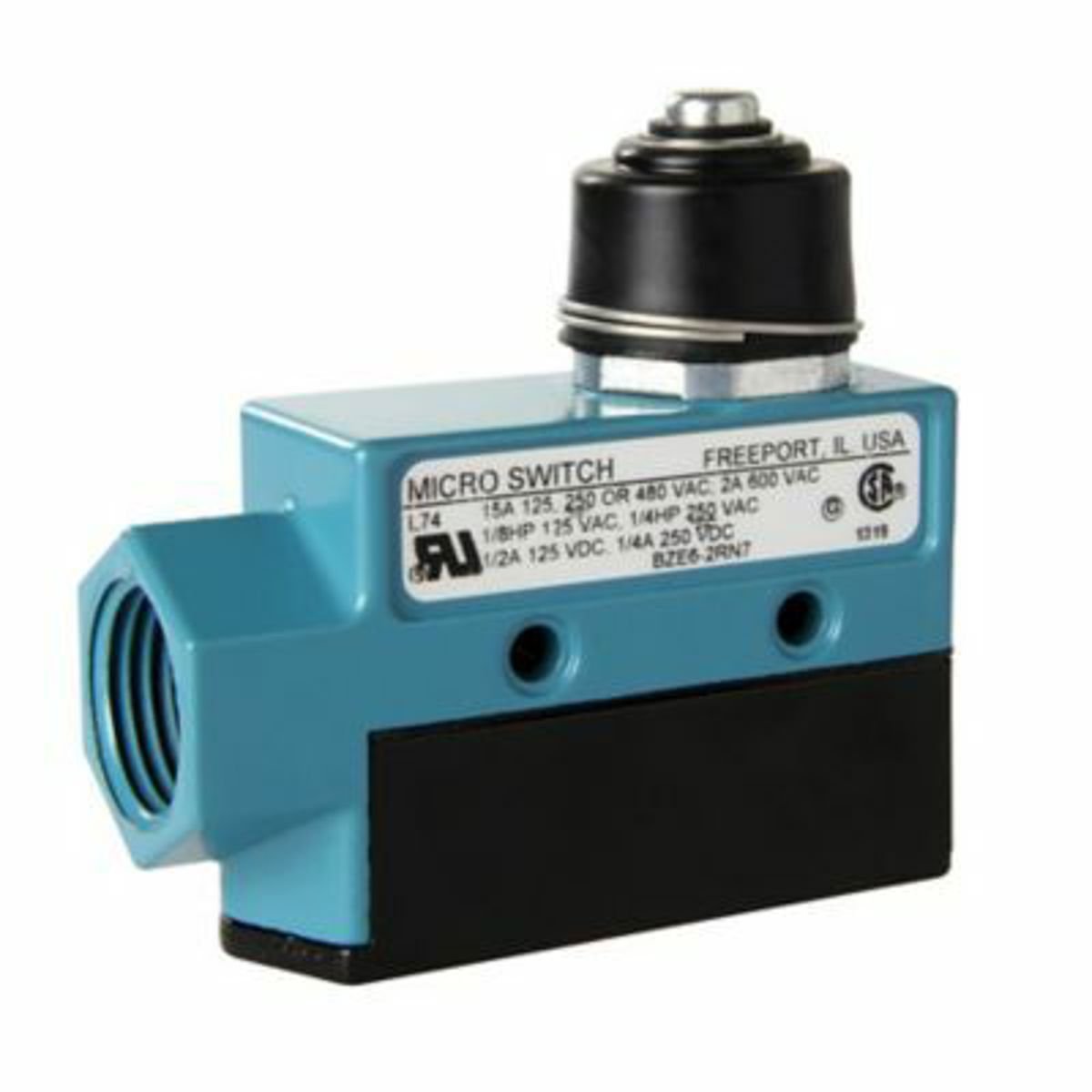 Honeywell BZE6-2RN-F3 MICRO SWITCH E6/V6 Series Medium-Duty Limit Switch, Top Plunger Actuator, 1NC 1NO SPDT Snap Action