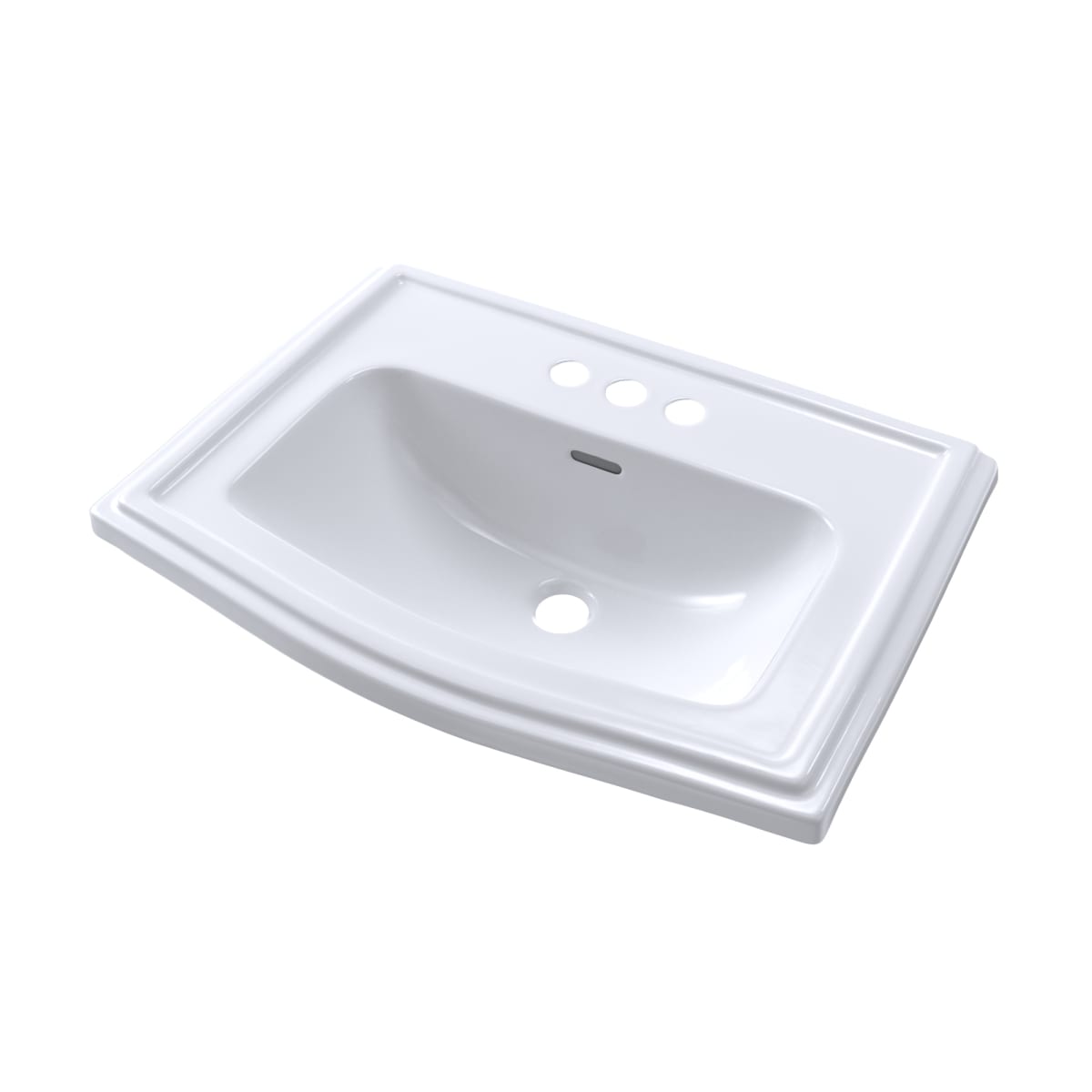 Toto LT781.4#01 TOTO® Clayton® Rectangular Self-Rimming Drop-In Bathroom Sink for 4 Center Faucets Cotton White