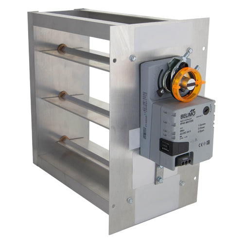 iO HVAC Controls CD-1610 Zone Damper Carrier Rectangular 16x10 Inch - Compatible With Belimo 3-Wire Actuator