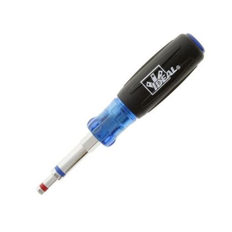 Ideal 35-919 Nut Driver Screwdriver, 3/16, 1/4, 11/32, 3/8, 5/16, 7/16, 9/16 in Point, 7-1/2 in OAL