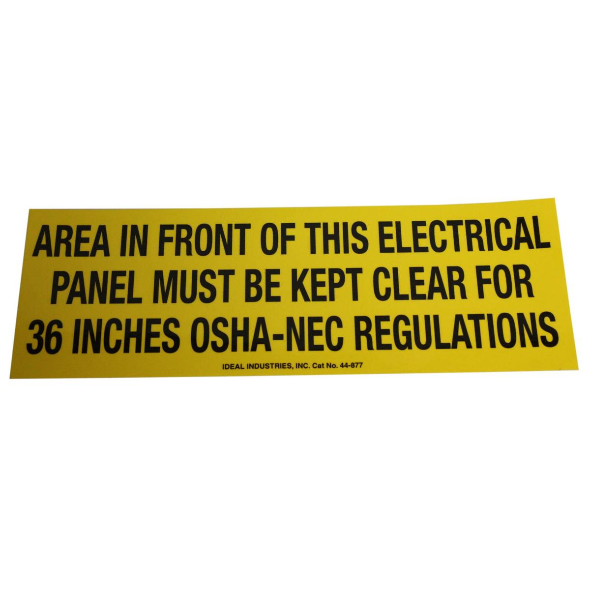 Ideal 44-877 Self-Sticking Safety Lockout Sign 10 Inch Length 3-1/2 Inch Width