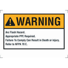 Ideal 44-893 Self-Sticking NEC Arc Flash Protection Label Polyester 7 Inch Length 5 Inch Width