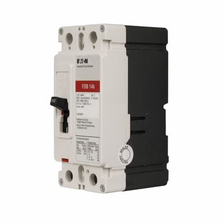 EATON FDB2080 C Series Type FDB Molded Case Circuit Breaker, 600 VAC/250 VDC, 80 A, 14 kAIC at 480 VAC/18 kAIC at 240 VAC Interrupt, 2 Poles, Fixed Thermal/Fixed Magnetic Trip