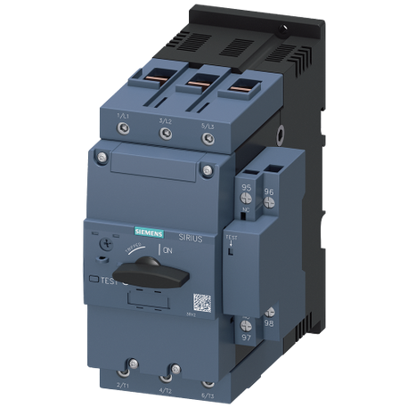 Siemens 3RV21424JA10 Motor Protection Circuit Breaker With Auxiliary Switch, 690 VAC, 63 A, 100 kA Interrupt, 3 Poles, Thermal/Magnetic Trip