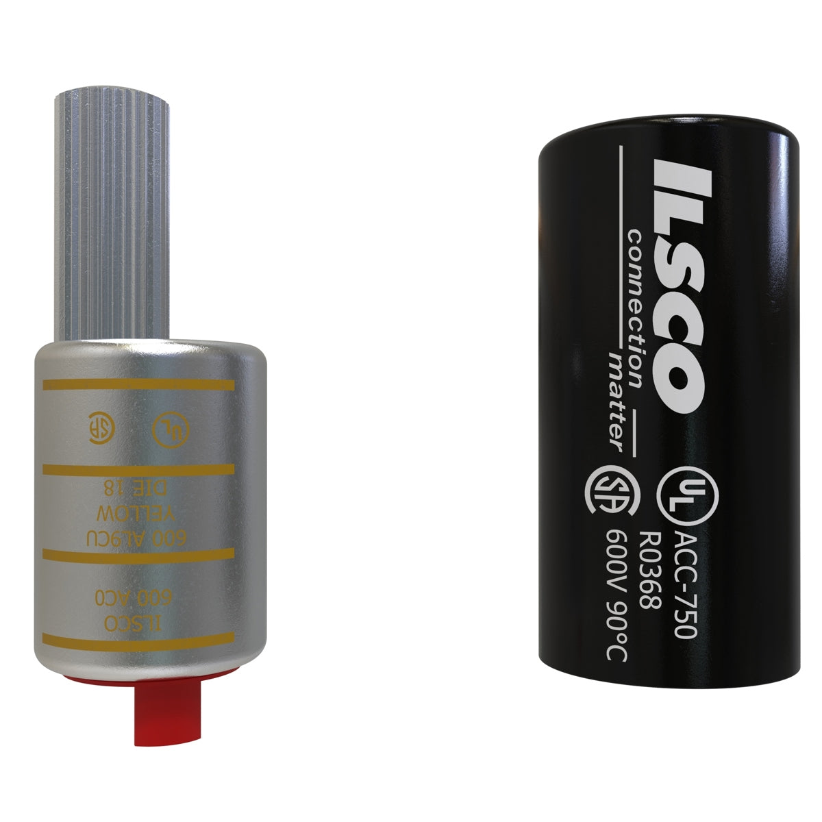 ILSCO ACO-600 Aluminum Compression Pigtail Adaptor Offset Conductor Size 600 Tin Plated UL CSA