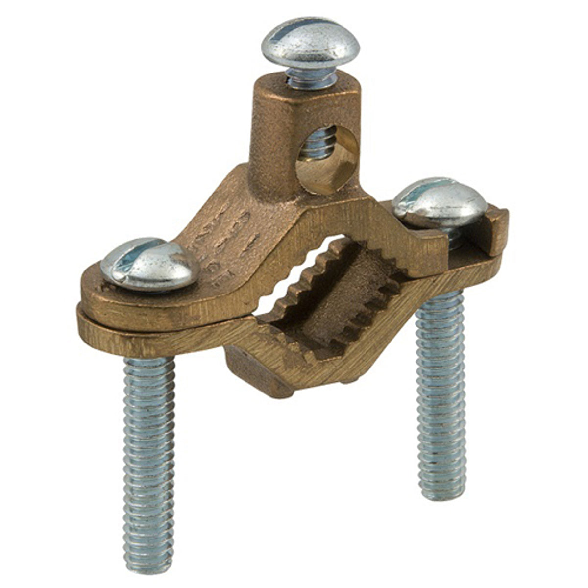 ILSCO BGC-2 Permaground Brass Ground Clamp, Conductor Range 2-10, Pipe Sizes 1-1/4 to 2in