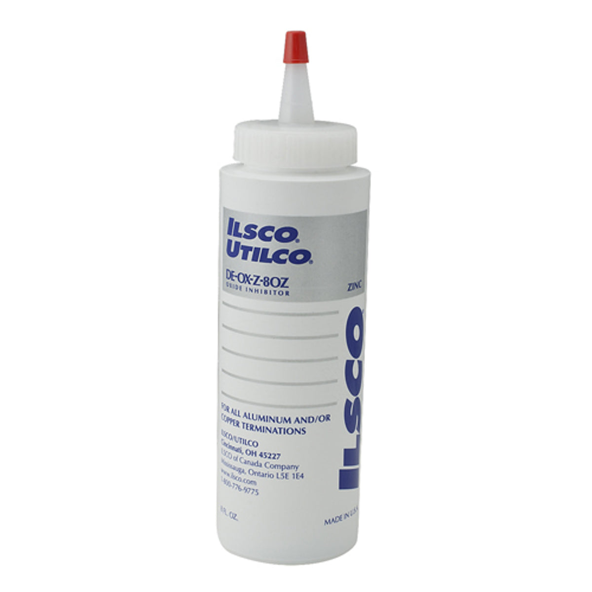 ILSCO DE-OX-Z-8OZ DE-OX Oxide Inhibitor Non-Petroleum Base Zinc Flecks Additive 8 OZ Bottle