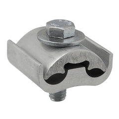 Ilsco PG402-S-Z Aluminum Parallel Groove Clamp, Dual Rated, Conductor Range 4/0-2, 3/8in Steel Bolt