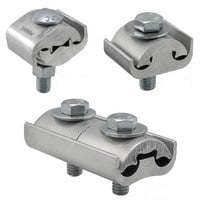 Ilsco PG620-S-Z Aluminum Parallel Groove Clamp, Dual Rated, Conductor Range 2/0-6 Sol, 3/8in Steel Bolt