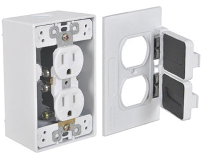 TRUE VALUE FCD35-W White Duplex Outlet Kit 15A 125V RECTANGULAR BOX