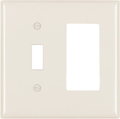 TRUE VALUE TP126LACC12 Pass & Seymour - Legrand Almond 1-Toggle & 1 Decorator Opening Nylon Wall Plate